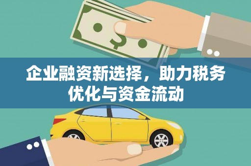 永靖企业融资新选择，助力税务优化与资金流动