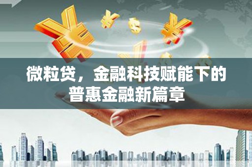 永靖微粒贷，金融科技赋能下的普惠金融新篇章