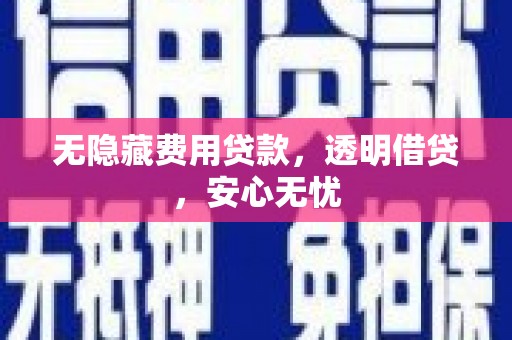 永靖无隐藏费用贷款，透明借贷，安心无忧