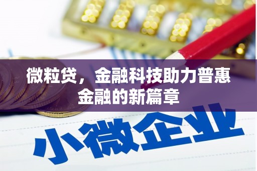 永靖微粒贷，金融科技助力普惠金融的新篇章