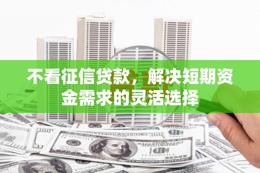 永靖不看征信贷款，解决短期资金需求的灵活选择