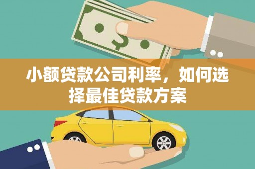 永靖小额贷款公司利率，如何选择最佳贷款方案