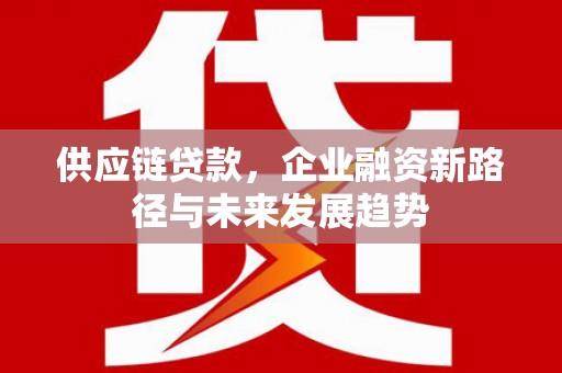 永靖供应链贷款，企业融资新路径与未来发展趋势
