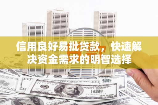 永靖信用良好易批贷款，快速解决资金需求的明智选择