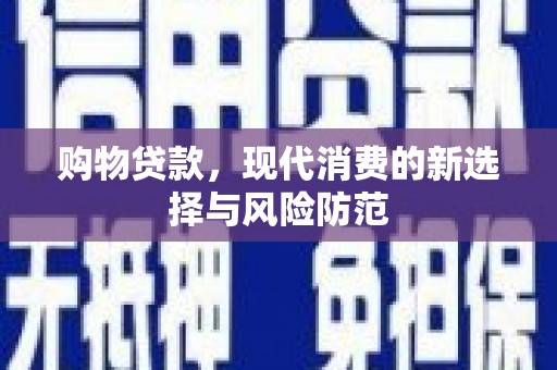 永靖购物贷款，现代消费的新选择与风险防范