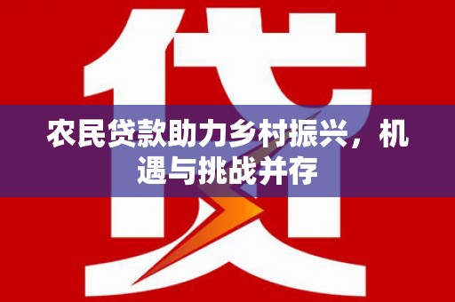 永靖农民贷款助力乡村振兴，机遇与挑战并存
