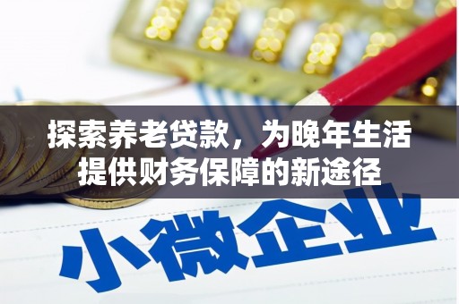 永靖探索养老贷款，为晚年生活提供财务保障的新途径