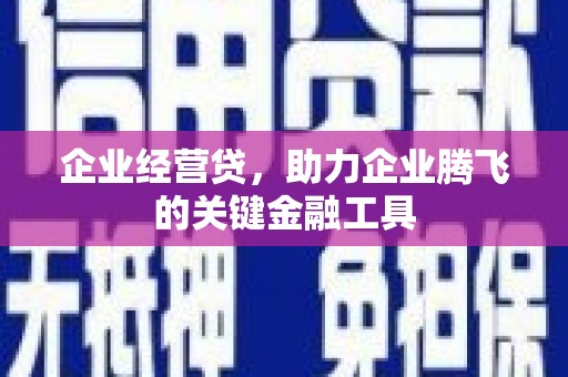 永靖企业经营贷，助力企业腾飞的关键金融工具