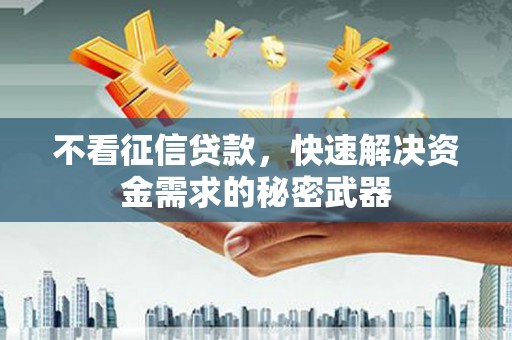 永靖不看征信贷款，快速解决资金需求的秘密武器