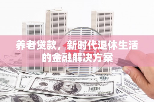 永靖养老贷款，新时代退休生活的金融解决方案