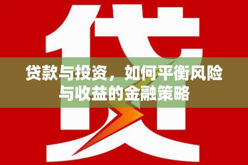 永靖贷款与投资，如何平衡风险与收益的金融策略