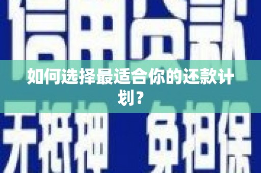 永靖如何选择最适合你的还款计划？